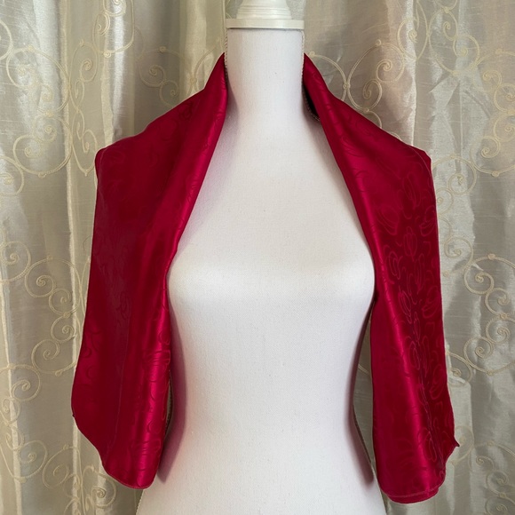 Wild Rag - Satin Scarf Wrap - 44x44 - Raspberry Red - Burgandy - Picture 5 of 6